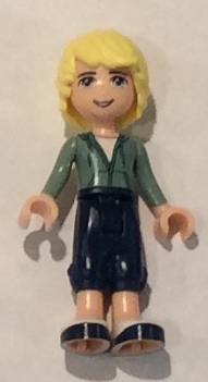 Ben, Dark Blue Cropped Trousers, Sand Green Sweatshirt